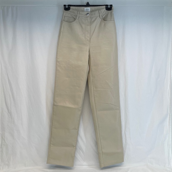 Wilfred Pants - Wilfred High Waist Skinny Beige Pleather Pants 26x30 Women’s Size 2